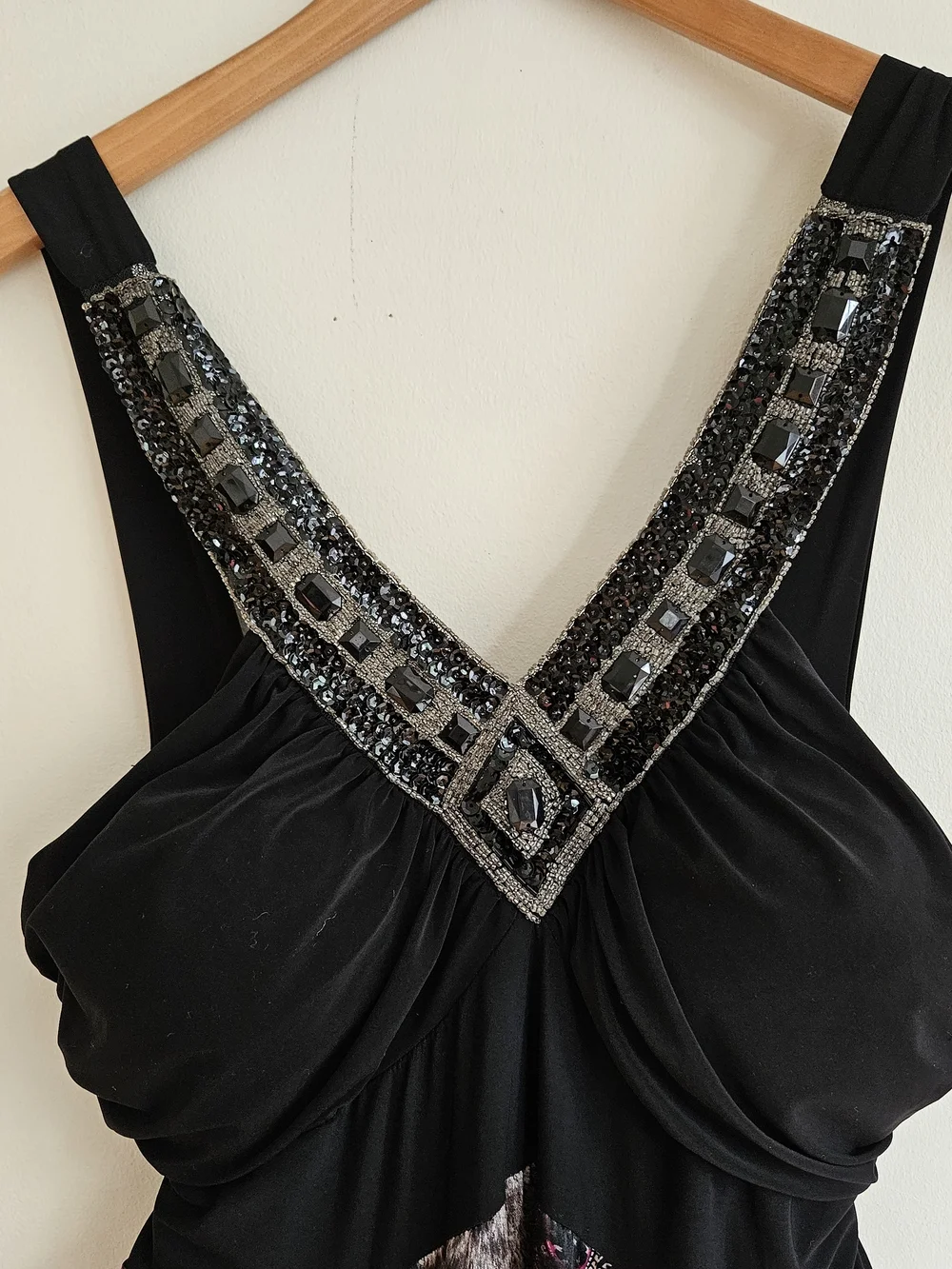 Black & Pink Paisley Asymmetrical Handkerchief Hem Dress - Picture 6 of 14